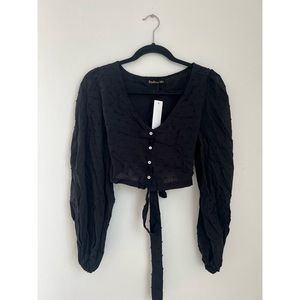 BNWT Buttoned and Tie Crop Top